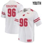 Youth Wisconsin Badgers NCAA #96 Conor Schlichting White Authentic Under Armour Stitched College Football Jersey PH31J12QK